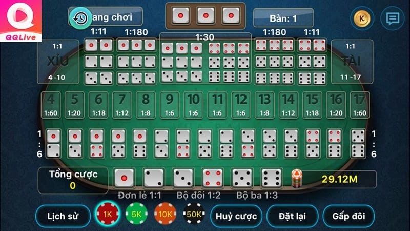 Tài Xỉu QQLive online