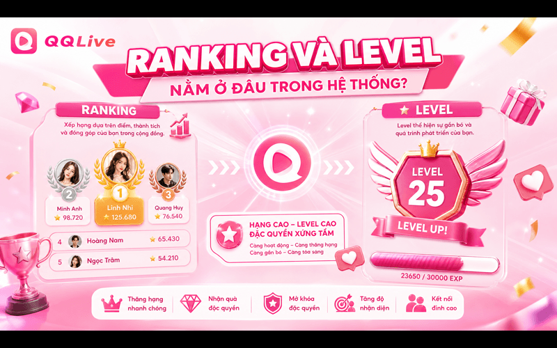 Ranking và Level nằm ở đâu trong hệ thống?